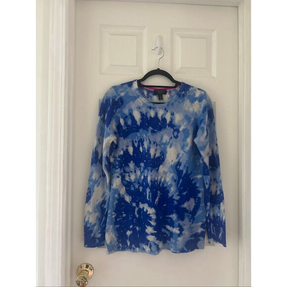 Charter Club Cashmere Tie-Dyed Sweater Size Medium Blue - Picture 7 of 7